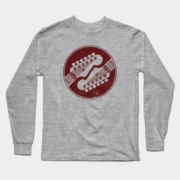 Electric Guitar Headstock Circle Light Theme Long Sleeve T-Shirt by nightsworthy